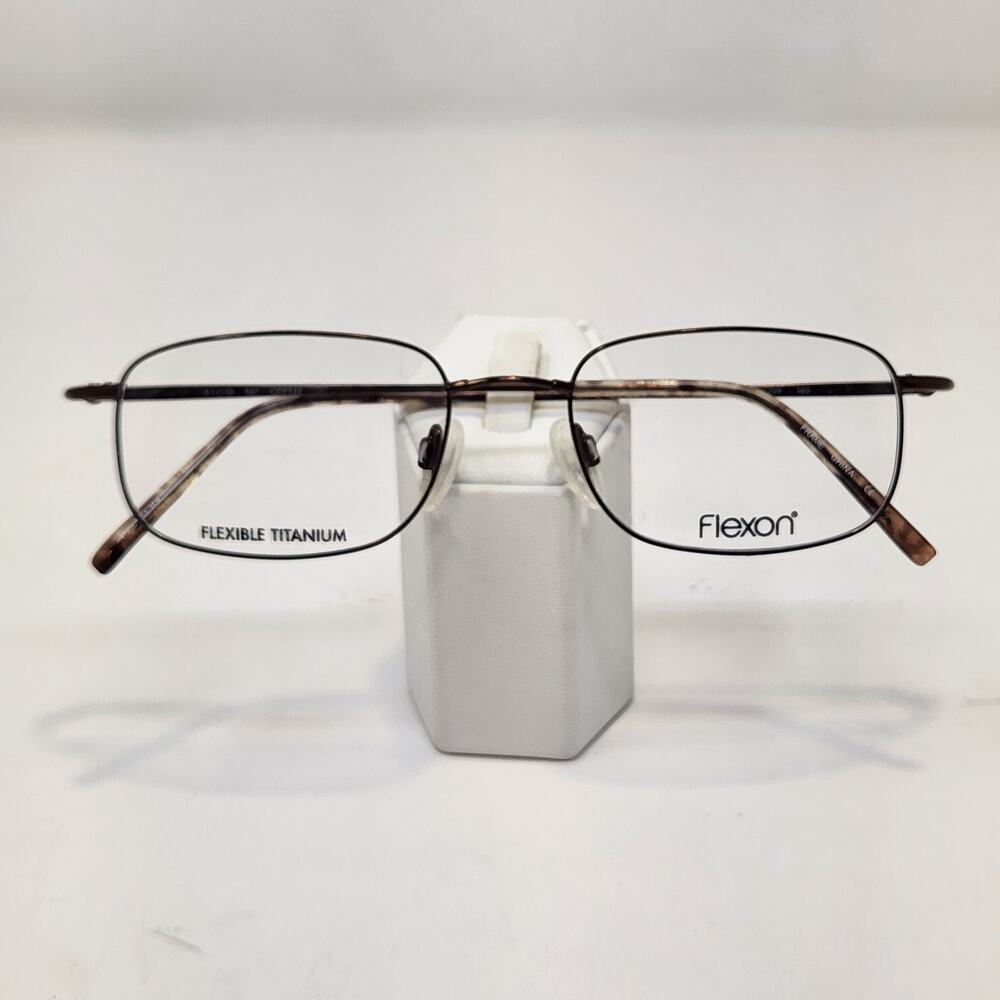 Flexon by Marchon 810 Coffee Eyeglasses Frames Rectangle Flexible Titanium